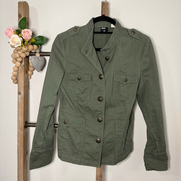 BDG Green Military Button Up Jacket Size Medium - Picture 1 of 9